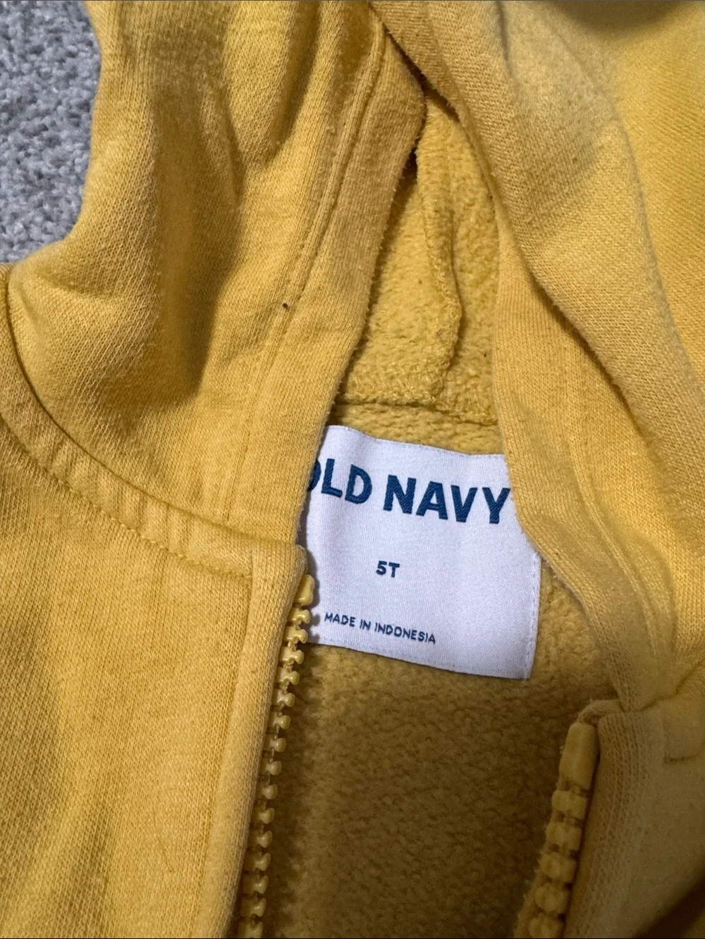 Old Navy Kids Mustard Yellow Zip-Up Hooded Sweatshirt